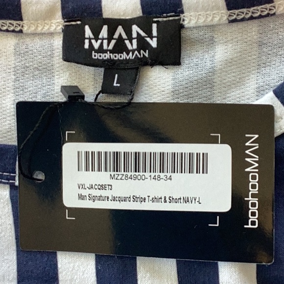 boohooMAN | Jacquard Stripe Shirt & Shorts - Picture 4 of 10